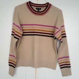 Womens Jessica Simpson Cream and Stripe Sweater Size Large